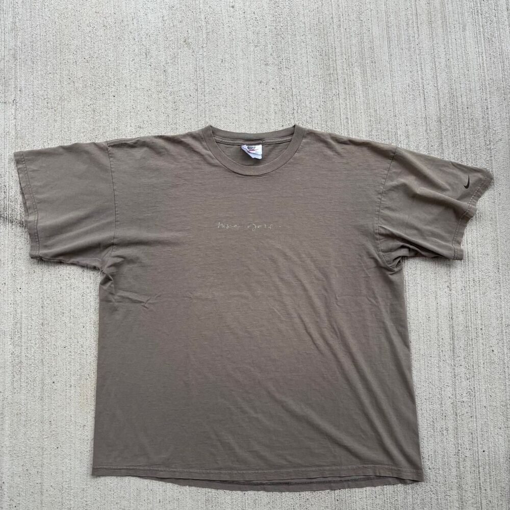 Vintage 90s Nike Golf Script Logo T-Shirt Brown Earth Tone Boxy XL White Tag